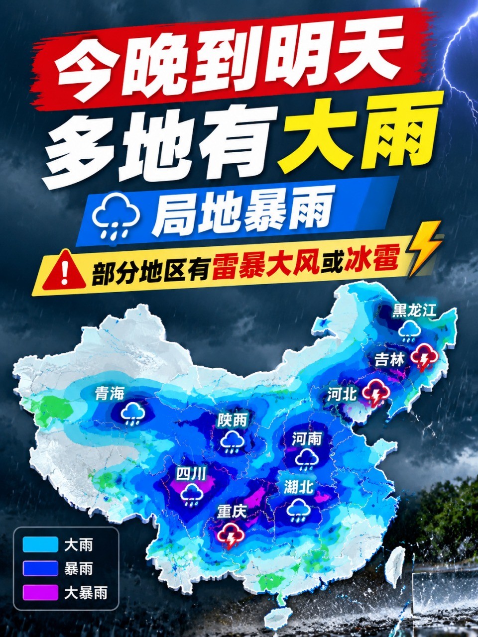 四川重庆等地局地有暴雨 东北地区内蒙古有降雨降温